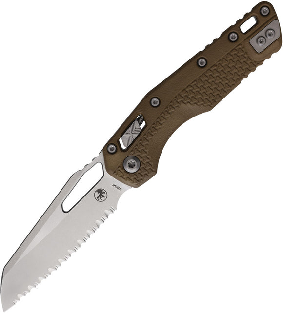 Microtech Standard Issue MSI Ram-Lok Tri-Grip Dark Earth Polymer Folding Serrated M390MK Knife 210T12PMDE