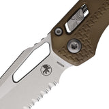 Microtech Standard Issue MSI Ram-Lok Tri-Grip Dark Earth Polymer Folding Serrated M390MK Knife 210T12PMDE