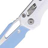 Microtech Standard Issue MSI Ram-Lok Tri-Grip White Polymer Folding Sky Blue M390MK Knife 210T1PMCWHY7