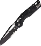 Microtech Standard Issue MSI Ram-Lok Tri-Grip Black Polymer Folding Serrated M390MK Knife 210T2PMBK