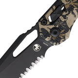 Microtech Standard Issue MSI Ram-Lok Tri-Grip Claw Camo Polymer Folding Serrated M390MK Knife 210T2PMCWCZ4