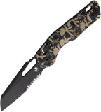 Microtech Standard Issue MSI Ram-Lok Tri-Grip Claw Camo Polymer Folding Serrated M390MK Knife 210T2PMCWCZ4