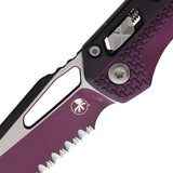 Microtech Standard Issue MSI Ram-Lok Tri-Grip Faded Sangria Polymer Folding Serrated M390MK Knife 210T2PMFSR