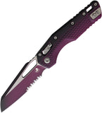 Microtech Standard Issue MSI Ram-Lok Tri-Grip Faded Sangria Polymer Folding Serrated M390MK Knife 210T2PMFSR