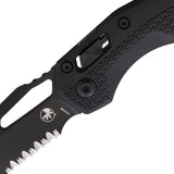 Microtech Standard Issue MSI Ram-Lok Tri-Grip Black Polymer Folding M390MK Serrated Knife 210T2TPM