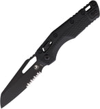 Microtech Standard Issue MSI Ram-Lok Tri-Grip Black Polymer Folding M390MK Serrated Knife 210T2TPM