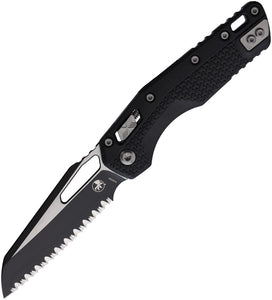 Microtech Standard Issue MSI Ram-Lok Tri-Grip Black Polymer Folding 2-Tone Serrated M390MK Knife 210T3PMBK