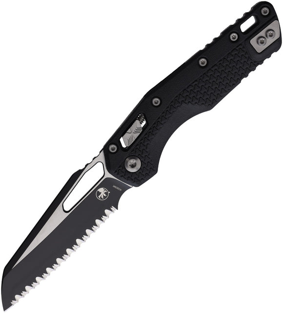Microtech Standard Issue MSI Ram-Lok Tri-Grip Black Polymer Folding 2-Tone Serrated M390MK Knife 210T3PMBK