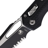 Microtech Standard Issue MSI Ram-Lok Tri-Grip Black Polymer Folding 2-Tone Serrated M390MK Knife 210T3PMBK