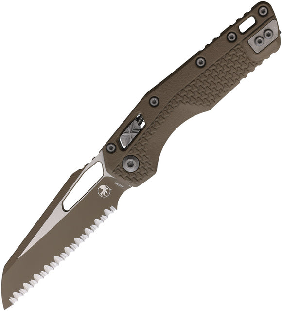 Microtech Standard Issue MSI Ram-Lok Tri-Grip Dark Earth Polymer Folding Serrated M390MK Knife 210T3PMCDEA6