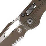 Microtech Standard Issue MSI Ram-Lok Tri-Grip Dark Earth Polymer Folding Serrated M390MK Knife 210T3PMCDEA6