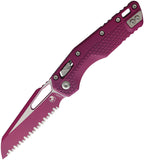 Microtech Standard Issue MSI Ram-Lok Tri-Grip Sangria Polymer Folding M390MK Serrated Knife 210T3PMCSR