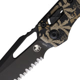 Microtech Standard Issue MSI Ram-Lok Tri-Grip Claw Camo Polymer Folding Serrated M390MK Knife 210T3PMCWCZ4