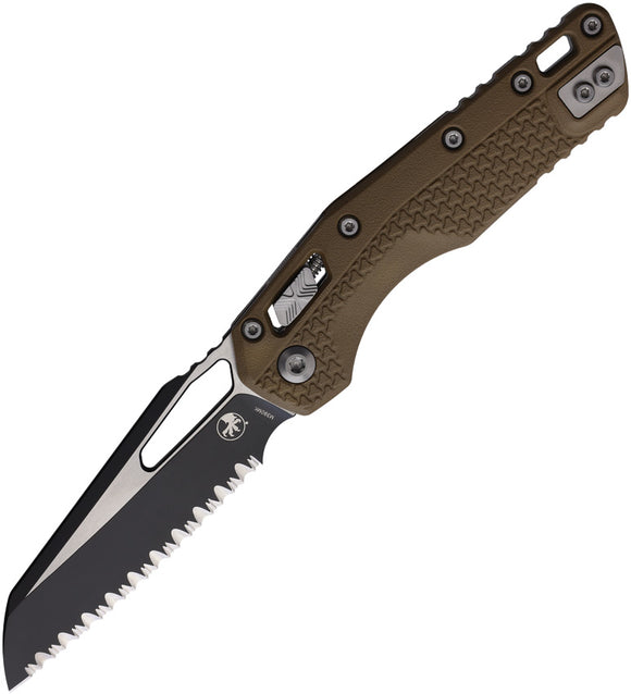Microtech Standard Issue MSI Ram-Lok Tri-Grip Dark Earth Polymer Folding Serrated M390MK Knife 210T3PMDE