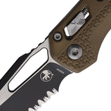 Microtech Standard Issue MSI Ram-Lok Tri-Grip Dark Earth Polymer Folding Serrated M390MK Knife 210T3PMDE