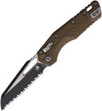 Microtech Standard Issue MSI Ram-Lok Tri-Grip Dark Earth Polymer Folding Serrated M390MK Knife 210T3PMDE