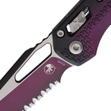 Microtech Standard Issue MSI Ram-Lok Tri-Grip Faded Sangria Polymer Folding Serrated M390MK Knife 210T3PMFSR