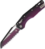 Microtech Standard Issue MSI Ram-Lok Tri-Grip Faded Sangria Polymer Folding Serrated M390MK Knife 210T3PMFSR
