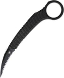 Microtech Feather Distressed Black Serrated Fixed Blade Knife w/ Sheath 2153DBKSFLAG