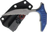 Microtech Bee Marfione Antique Blue Titanium 440C Serrated Push Dagger w/ Sheath 21812APMS3