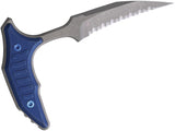 Microtech Bee Marfione Antique Blue Titanium 440C Serrated Push Dagger w/ Sheath 21812APMS3