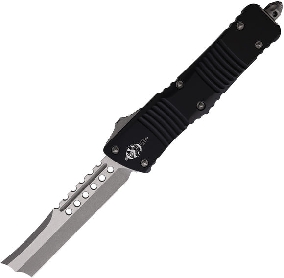 Microtech Automatic Combat Hellhound OTF Knife Black Aluminum Apocalyptic Razor Blade 219R10APS