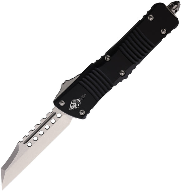Microtech Automatic C-Troodon Warhound OTF Knife Black Aluminum Wharncliffe Blade 219W10S