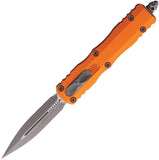Microtech Automatic Dirac Knife OTF Orange Aluminum Apocalyptic Double Edge Dagger Blade 22510APOR