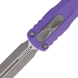 Microtech Automatic Dirac Knife OTF Purple Aluminum Apocalyptic Double Edge Dagger Blade 22510APPU
