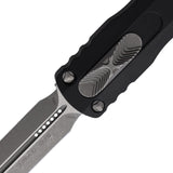Microtech Automatic Dirac Knife OTF Black Aluminum Apocalyptic Double Edge Dagger Blade 22510AP