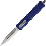 Microtech Automatic Dirac Knife OTF Navy Blue Aluminum Double Edge Dagger Blade 22510NA