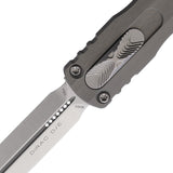 Microtech Automatic Dirac Knife OTF Natural Clear Gray Aluminum Double Edge Dagger Blade 22510NC