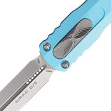 Microtech Automatic Dirac Knife OTF Turquoise Aluminum Double Edge Dagger Blade 22510TQ
