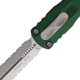 Microtech Automatic Dirac Knife OTF Emerald Green Aluminum Serrated Double Edge Dagger Blade 22511EG