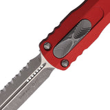 Microtech Automatic Dirac Knife OTF Red Aluminum Apocalyptic Serrated Dagger Blade 22512APRD