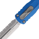 Microtech Automatic Dirac Knife OTF Blue Aluminum Serrated Double Edge Dagger Blade 22512BL