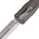 Microtech Automatic Dirac Knife OTF Natural Clear Gray Aluminum Serrated Double Edge Dagger Blade 22512NC