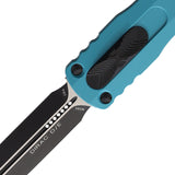 Microtech Automatic Dirac Knife OTF Cyan Aluminum Double Edge Dagger Blade 2251CN