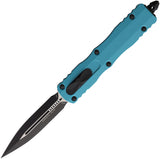 Microtech Automatic Dirac Knife OTF Cyan Aluminum Double Edge Dagger Blade 2251CN