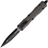 Microtech Automatic Dirac Knife OTF Natural Clear Gray Aluminum Double Edge Dagger Blade 2251NC