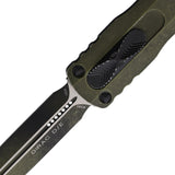 Microtech Automatic Dirac Knife OTF Weathered Grenade Green Aluminum Double Edge Dagger Blade 2251WGG