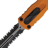 Microtech Automatic Dirac Knife OTF Tangerine Orange Aluminum Serrated Double Edge Dagger Blade 2252OT