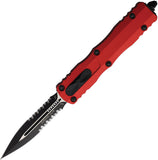 Microtech Automatic Dirac Knife OTF Red Aluminum Serrated Double Edge Dagger Blade 2252RD