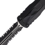 Microtech Automatic Dirac Knife OTF Black Aluminum Serrated Double Edge Dagger Blade 2252T