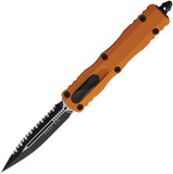 Microtech Automatic Dirac Knife OTF Tangerine Orange Aluminum Serrated Double Edge Dagger Blade 2253OT