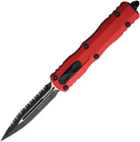 Microtech Automatic Dirac Knife OTF Red Aluminum Partially Serrated Double Edge Blade 2253RD