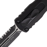 Microtech Automatic Dirac Knife OTF Black Aluminum Serrated Double Edge Dagger Blade 2253T