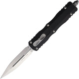 Microtech Automatic Dirac Knife OTF Black Aluminum Double Edge Dagger Blade 2254