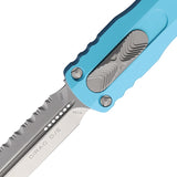 Microtech Automatic Dirac Knife OTF Turquoise Aluminum Serrated Double Edge Dagger Blade 2256TQ