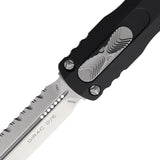 Microtech Automatic Dirac Knife OTF Black Aluminum Serrated Double Edge Dagger Blade 2256